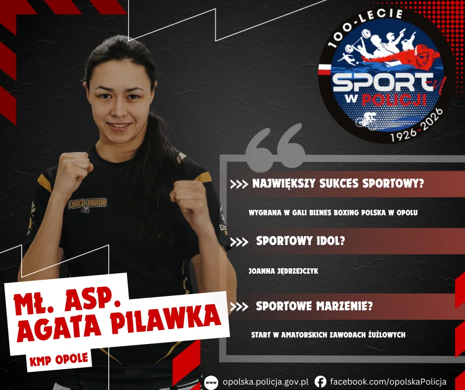Mł. asp. Agata Pilawka - sportowa pasjonatka w cyklu 100-lecia sportu w Policji