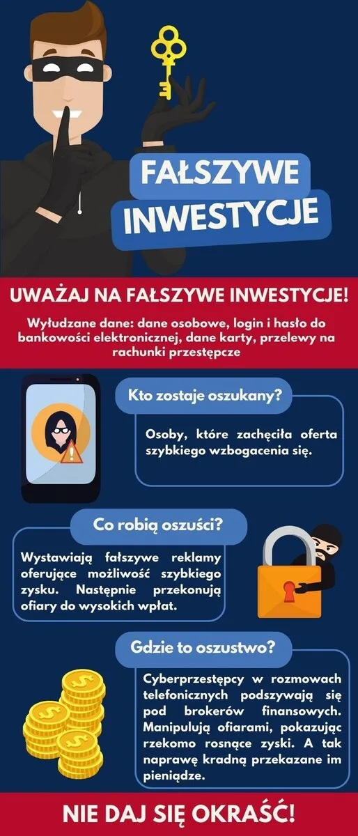 Oszustwo internetowe: 59-latek stracił oszczędności na fałszywej inwestycji