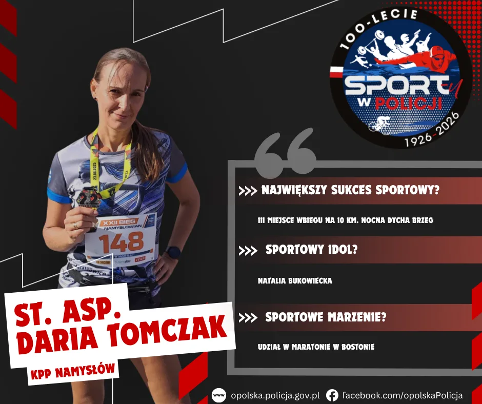 St. asp. Daria Tomczak - pasjonatka biegania w cyklu '100-lecie sportu w Policji'