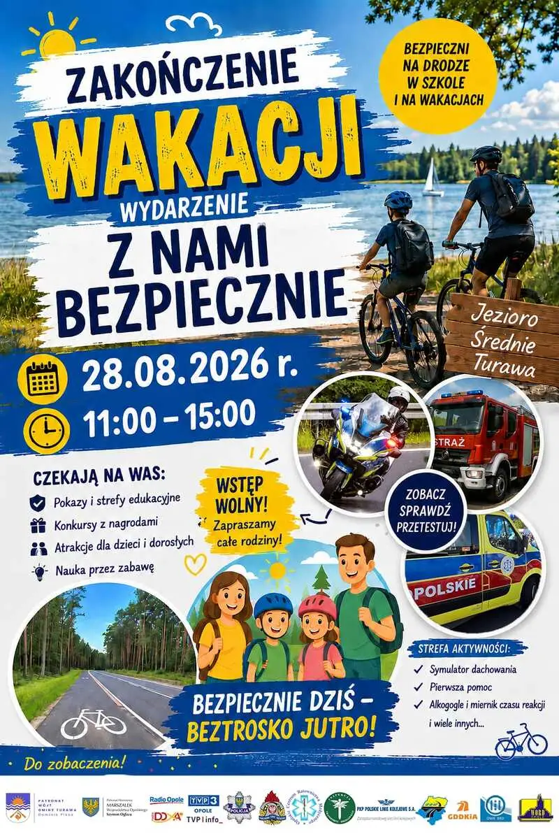 Zakończenie wakacji nad Jeziorem Średnim: Wydarzenie "Z nami bezpiecznie"