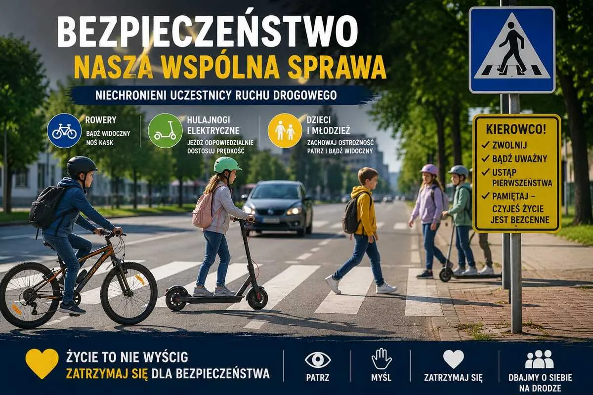 Wakacje na drogach: Apel o ostrożność dla niechronionych uczestników ruchu