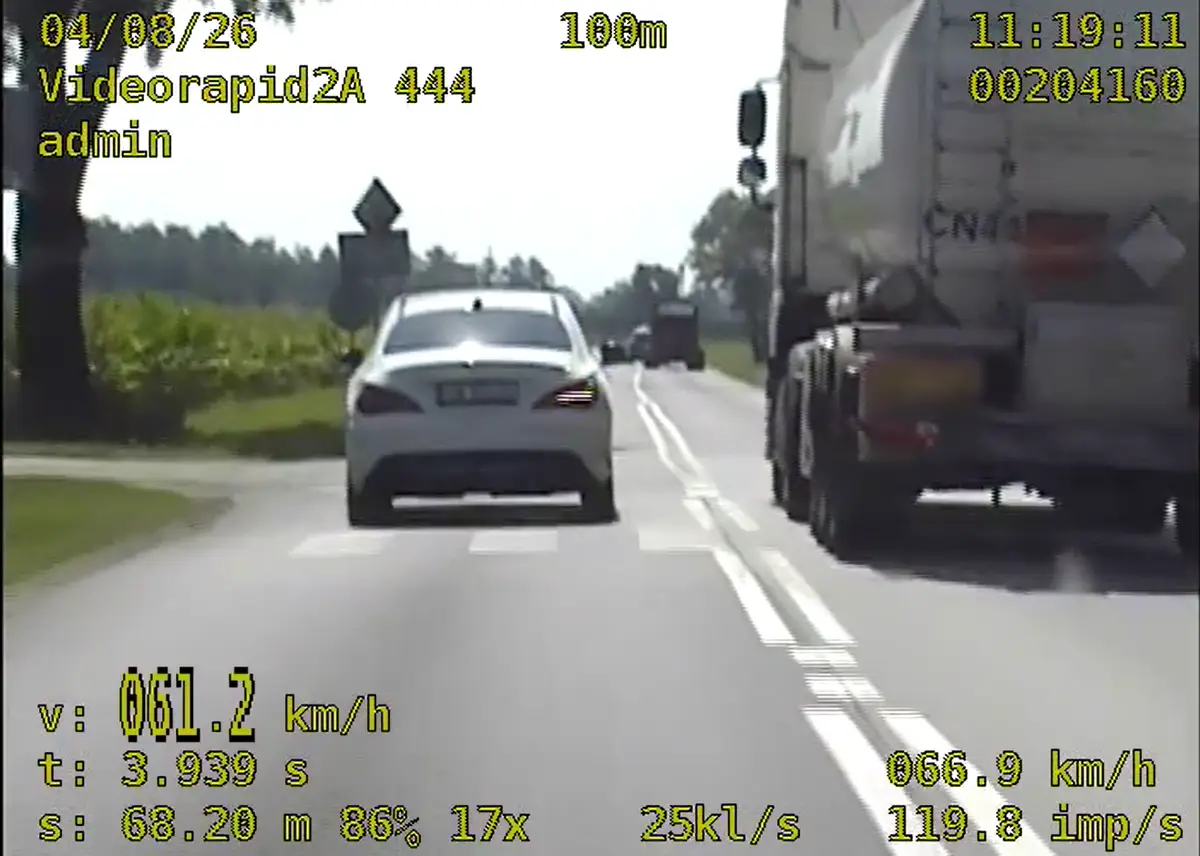 35 punktów karnych i mandat w wysokości 3000 zł za niebezpieczne manewry