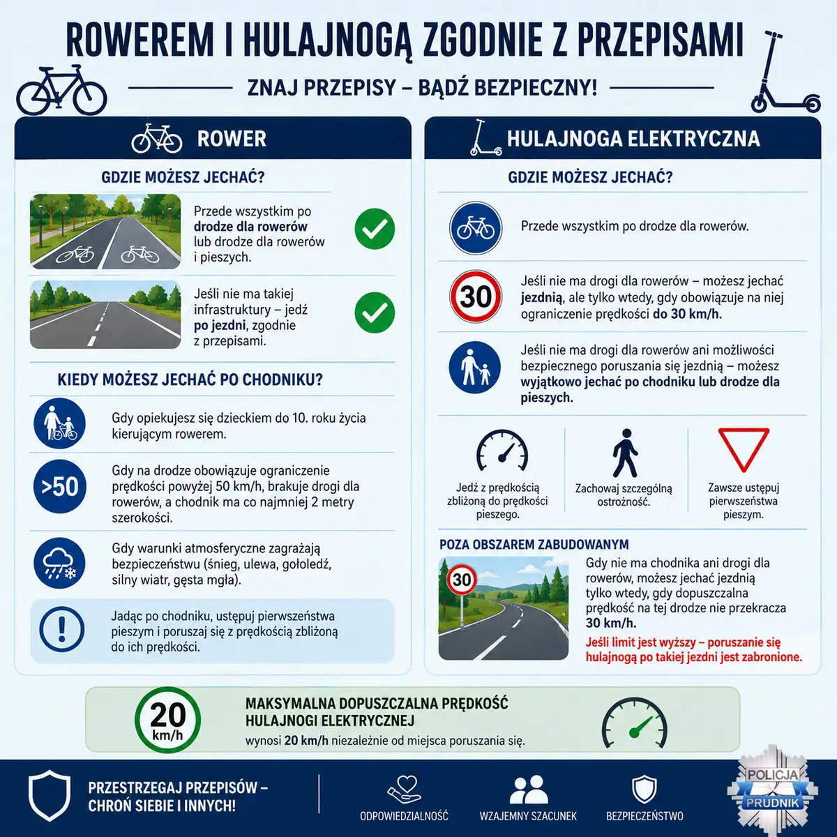 Zasady poruszania się rowerem i hulajnogą. Gdzie i kiedy możesz jechać?