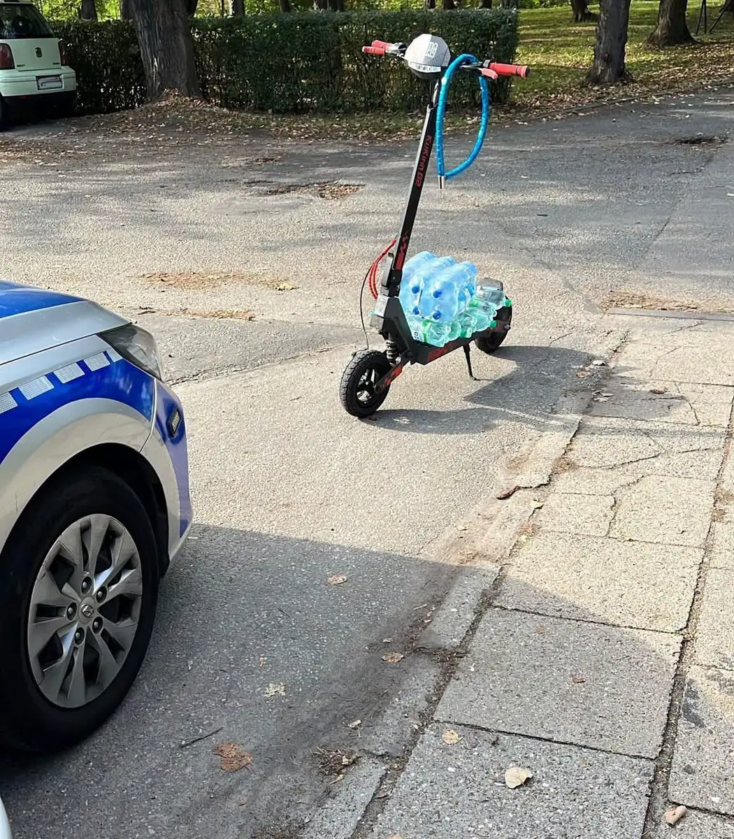 Zatrzymanie nietrzeźwego użytkownika hulajnogi elektrycznej