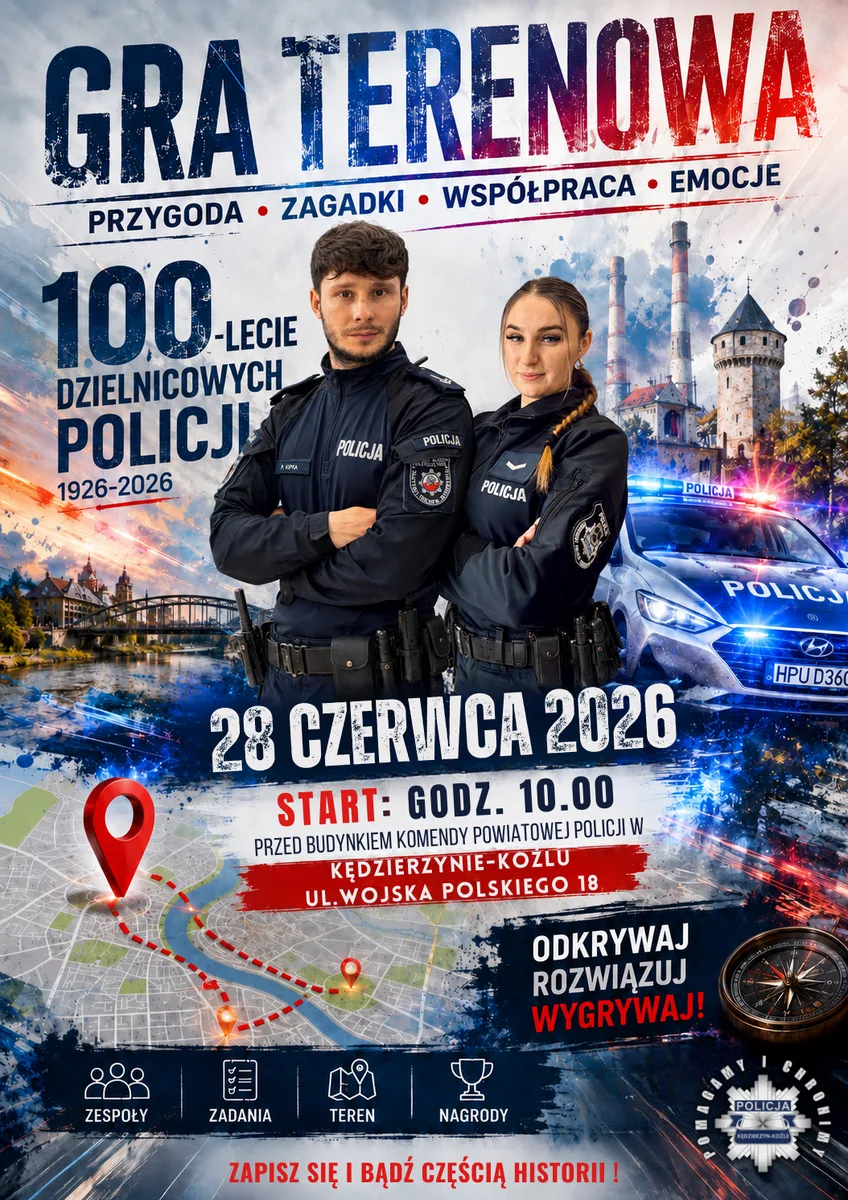 Gra terenowa z okazji 100-lecia dzielnicowych w Policji