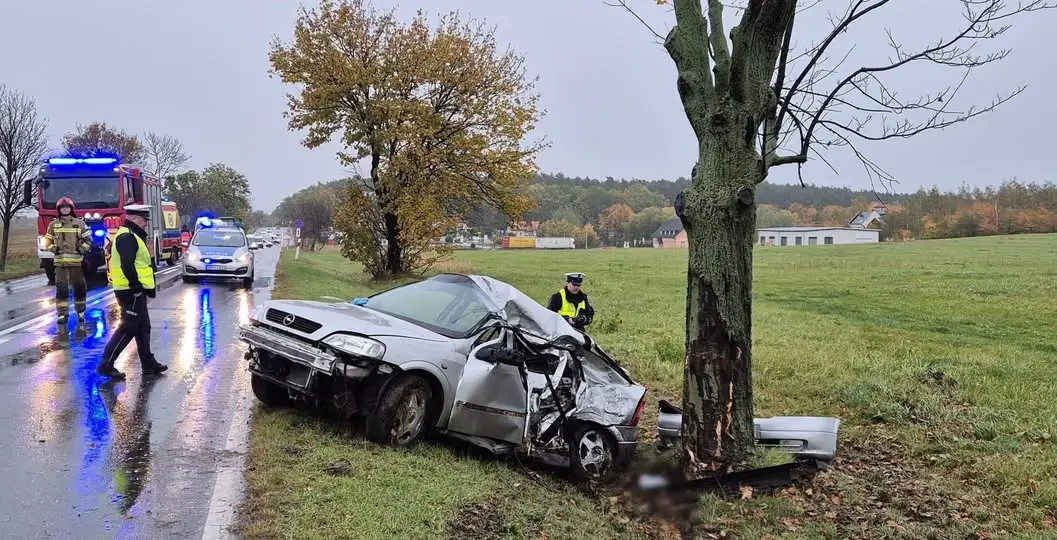 Wypadek na trasie Głębinów – Nysa: 18-latka straciła panowanie nad pojazdem