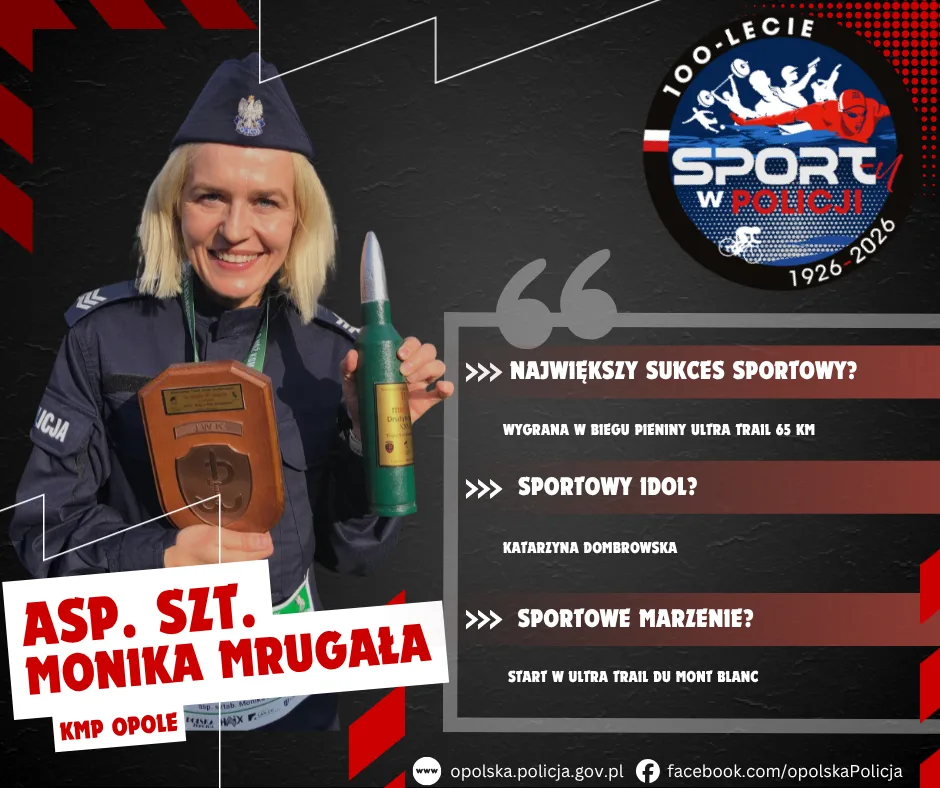 Asp. szt. Monika Mrugała - sport i służba w 100-leciu sportu w Policji